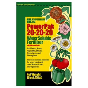 Southern AG PowerPak 20-20-20 Water-Soluble Fertilizer (5 lb pouch)